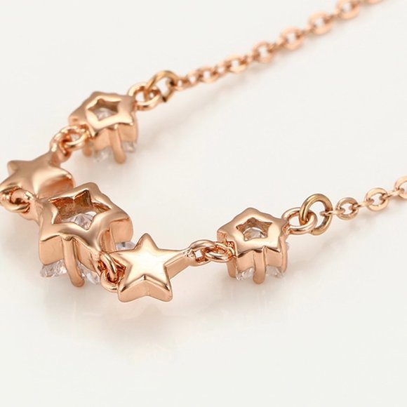 Adorable Star CZ 18KGP Necklace - Picture 5 of 10